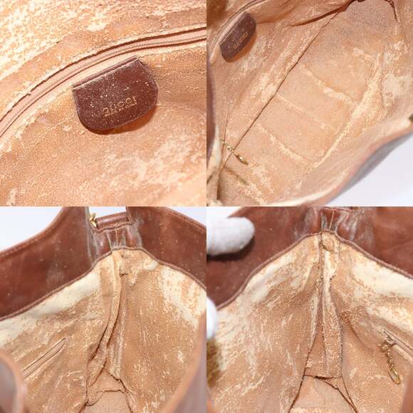 GUCCI Bamboo Hand Bag Leather Brown Gold 001 1705 001 1705 - Picture 11 of 12